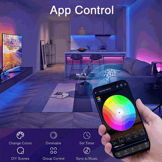 WiFi Smart LED Strip Light Kit – RGB 5050 LED Lights with App & Voice Control