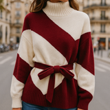 Aurya - Spliced Turtleneck Sweater