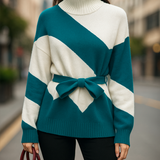Aurya - Spliced Turtleneck Sweater