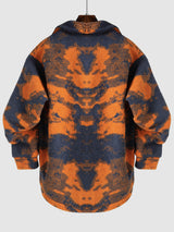 Men's Colorful Single Pocket Tie-Dye Fly Fluffy buttons Jacket