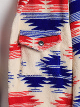 Men's Colorful Single Pocket Tie-Dye Fly Fluffy buttons Jacket