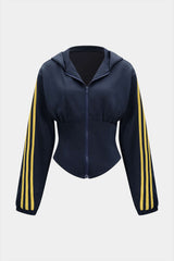 Contrast Zipper Hoodie