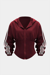 Contrast Zipper Hoodie