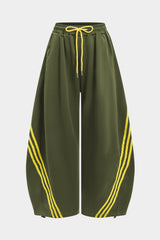 Contrast Tie-Up Barrel Trousers