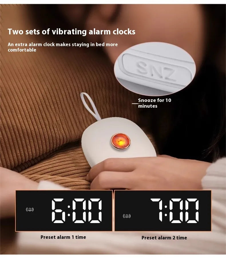 Rechargeable Vibrating Alarm Clock with Silent Wake-Up Mode