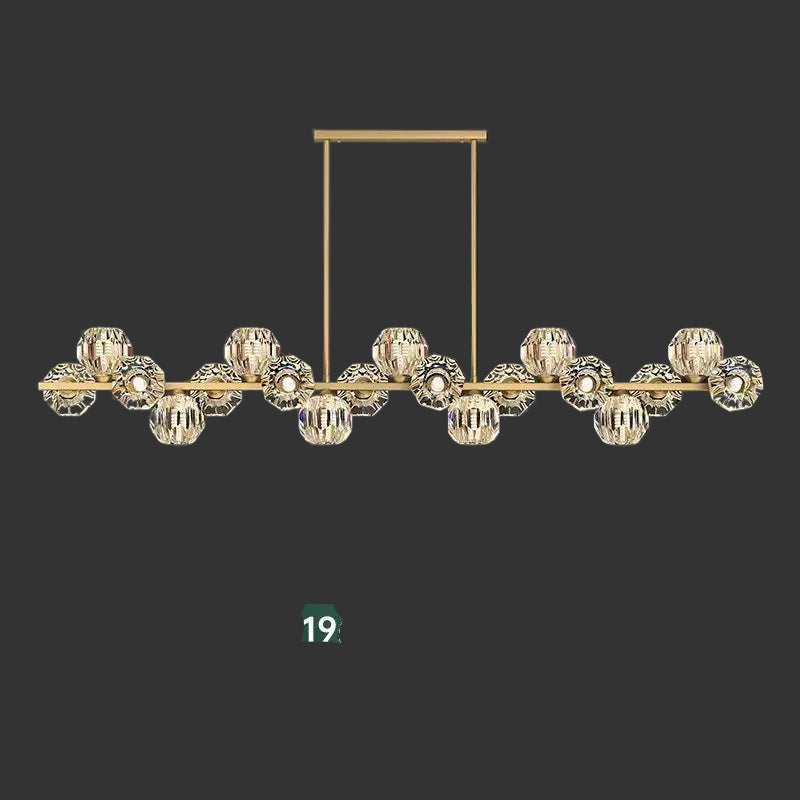 Nordic Crystal Chandelier – Luxury Modern Copper & Crystal Dining Room Pendant Light
