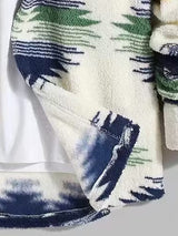 Men's Colorful Single Pocket Tie-Dye Fly Fluffy buttons Jacket