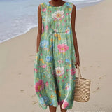 Casual Summer Loose Sleeveless with Contrast Colour