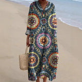 Women's Long Sleeve Floral 3D Printed Dress