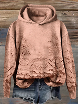 Rosa™ | Lace-Trim Charm Hoodie
