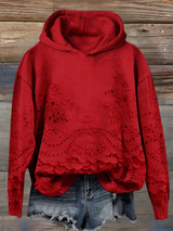 Rosa™ | Lace-Trim Charm Hoodie