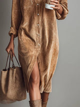Lova | Camel Shirt Dress