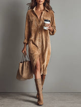 Lova | Camel Shirt Dress