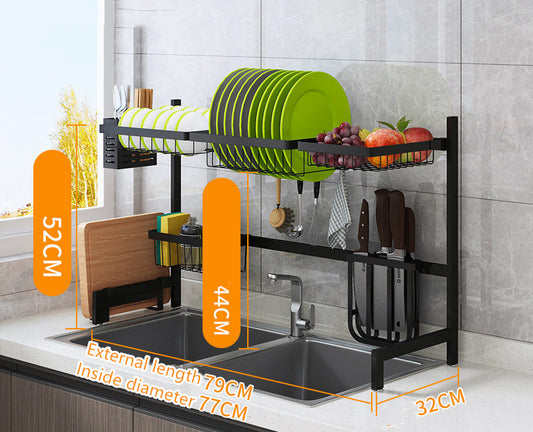 Retractable Sink Dish Drying Rack – Adjustable Over Sink Kitchen Organizer