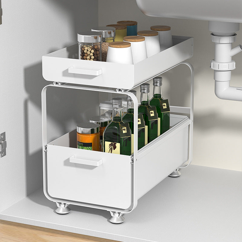 Multifunctional Under Sink Storage Shelf – Carbon Steel Kitchen And Bathroom Organizer