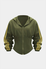 Contrast Zipper Hoodie