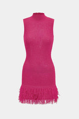 Knit Fringe Sleeveless Dress
