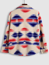 Men's Colorful Single Pocket Tie-Dye Fly Fluffy buttons Jacket