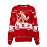 Cartoon Elk Jacquard Pullover Bottoming Sweater