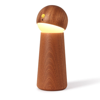 Voice-Control Wooden Night Light – Rechargeable Smart LED Bedside Lamp