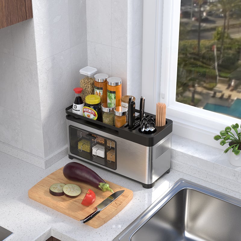 Multifunctional Kitchen Storage Box – Utensil And Spice Organizer