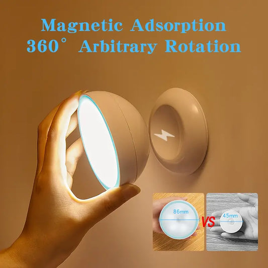 LED Motion Sensor Light with 360° Rotation and USB Charging