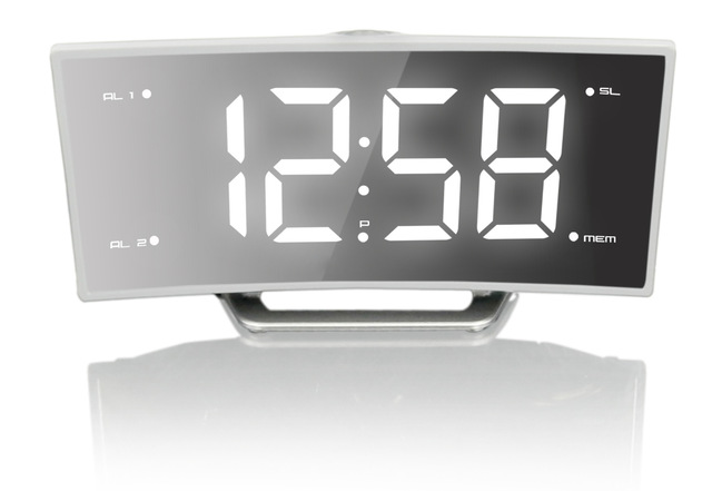 Stylish Curved Screen Alarm Clock with Smart Lighting Effects