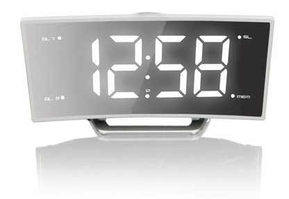 Stylish Curved Screen Alarm Clock with Smart Lighting Effects