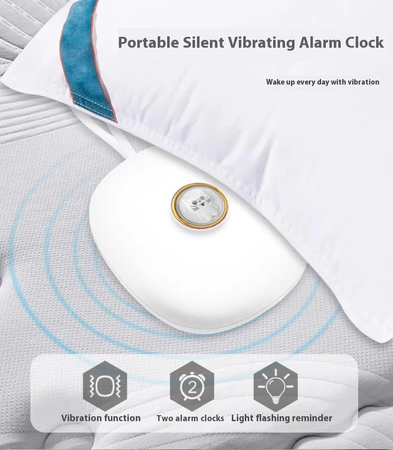 Rechargeable Vibrating Alarm Clock with Silent Wake-Up Mode