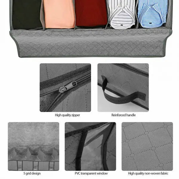 Under Bed Clothes Storage Bag – Dustproof Organizer with Clear Window