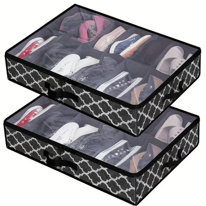 Under Bed Shoe Storage Organizer – Foldable Shoe Storage Container for Up to 24 Pairs