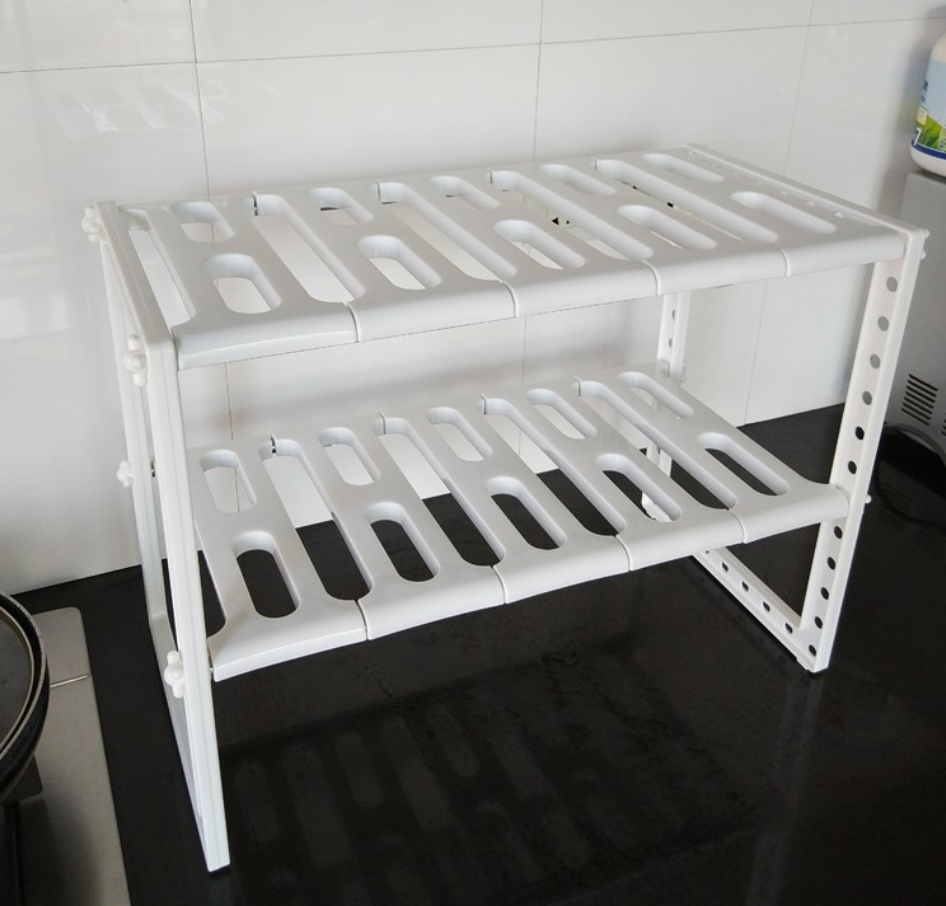 Adjustable 2-Tier Under Sink Organizer – Maximize Hidden Storage Space