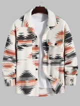 Men's Colorful Single Pocket Tie-Dye Fly Fluffy buttons Jacket