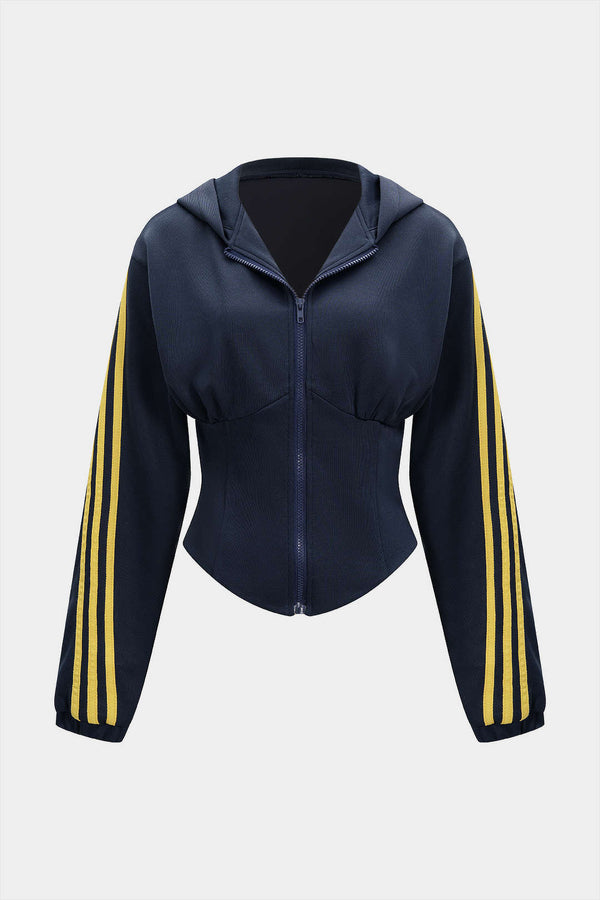 Contrast Zipper Hoodie