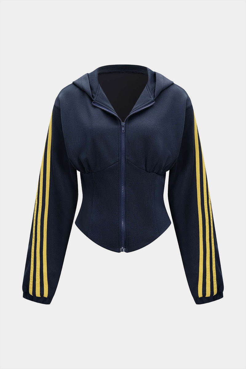 Contrast Zipper Hoodie