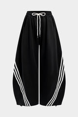 Contrast Tie-Up Barrel Trousers