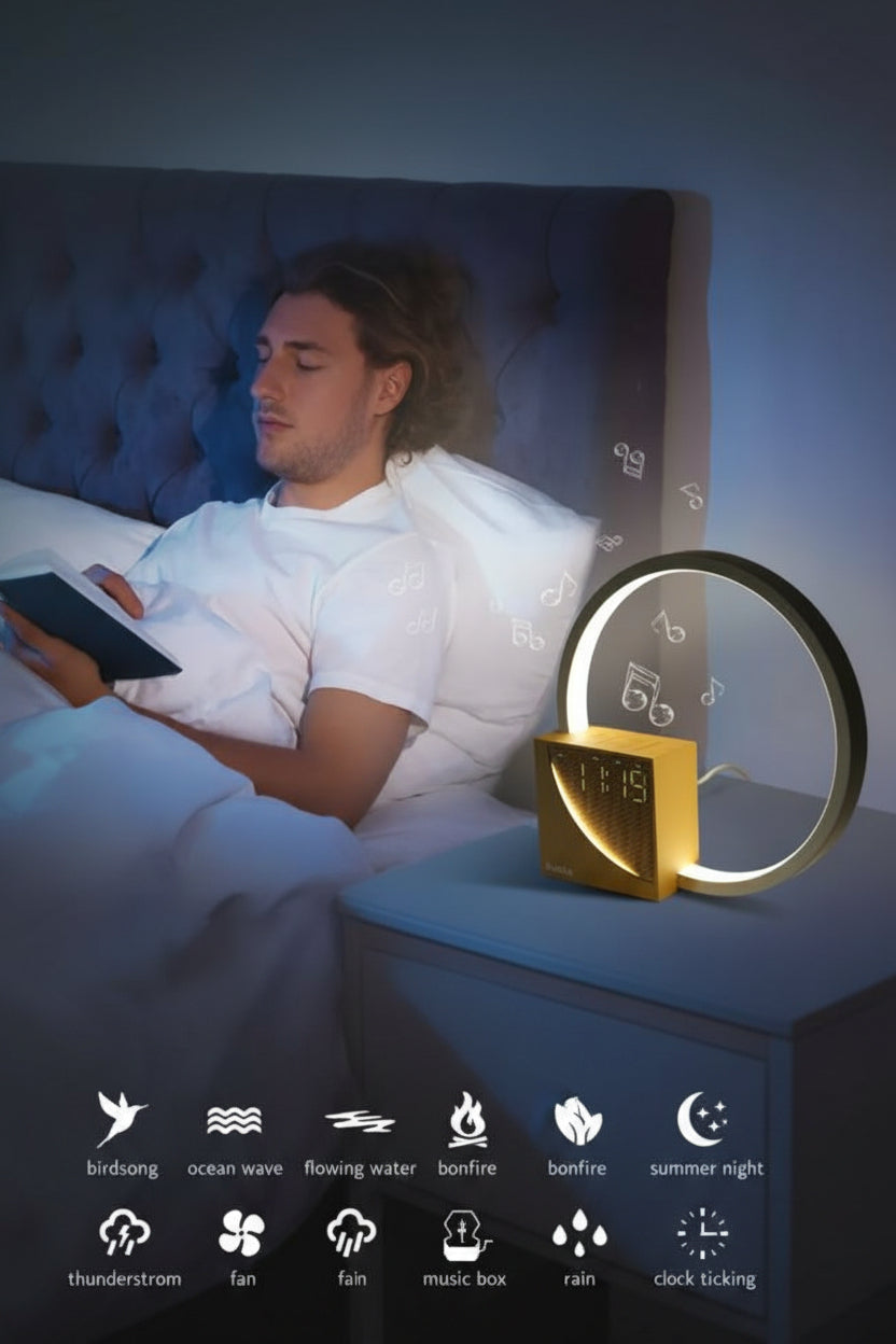 Stylish Bedside Night Light with Built-In Digital Clock