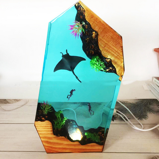 Spencer and Cole Elegant Marine Resin Bedside Table Lamp for Home Décor