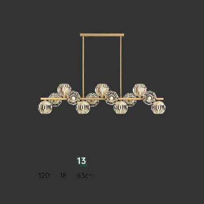 Nordic Crystal Chandelier – Luxury Modern Copper &amp; Crystal Dining Room Pendant Light