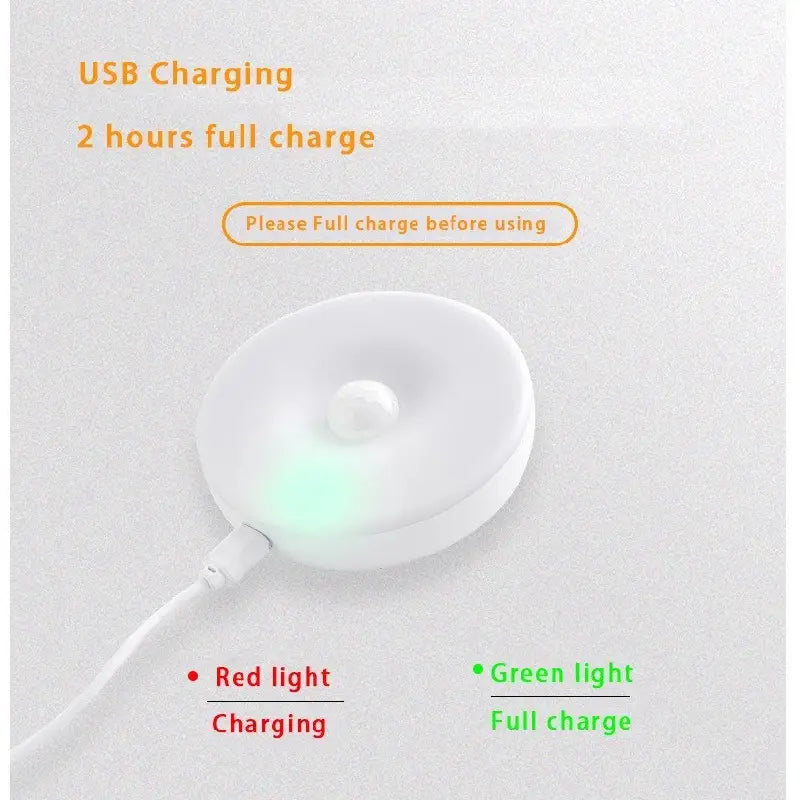 Round Motion Sensor Night Light – Rechargeable Wireless LED Light(1pc)