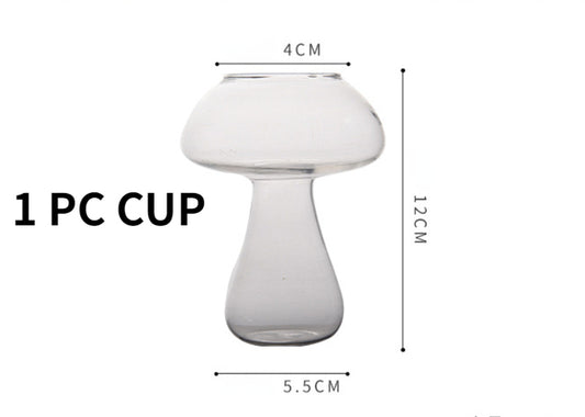 Cute Mushroom Cocktail Glass Cup with Straw for Drinks