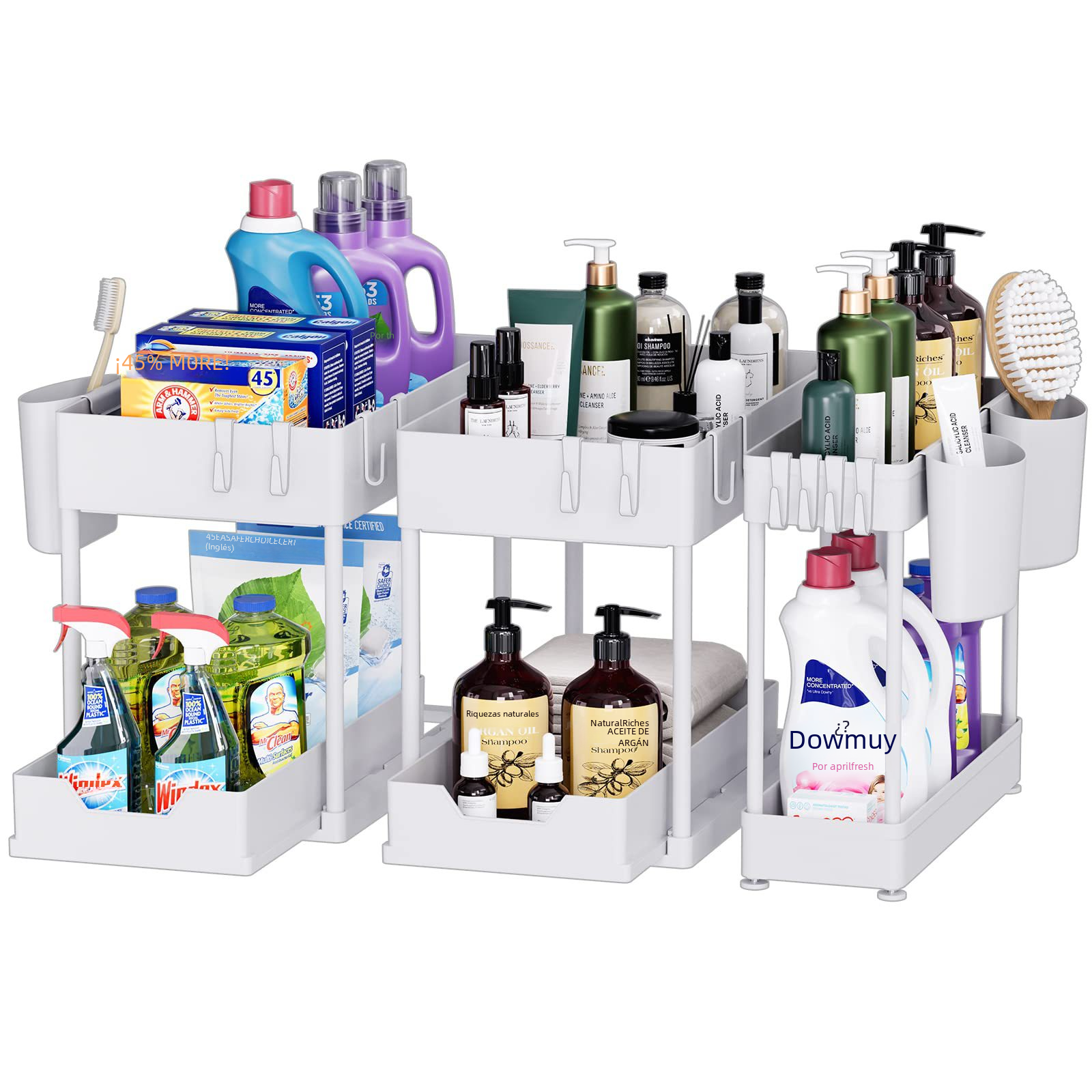 3-Piece Under Sink Storage Rack – Pull-Out Cabinet Organizer