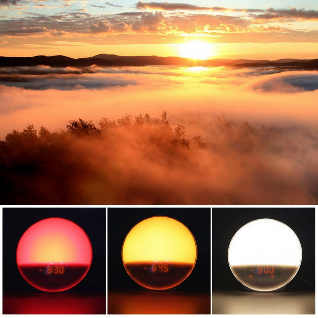 Creative Multifunctional LED Alarm Clock with Sunrise Simulation