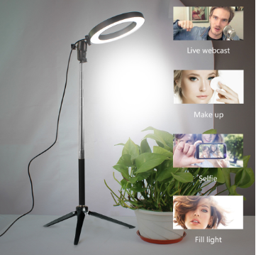 Selfie Beauty Light 5-in-1 Kit – Portable LED Ring Light with Tripod &amp; Bluetooth Remote Set