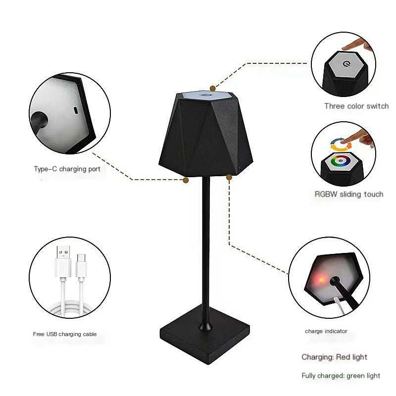 Touch Charging Table Lamp – Modern Rechargeable LED Desk Lamp with Touch Control