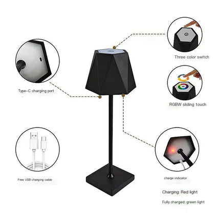 Touch Charging Table Lamp – Modern Rechargeable LED Desk Lamp with Touch Control