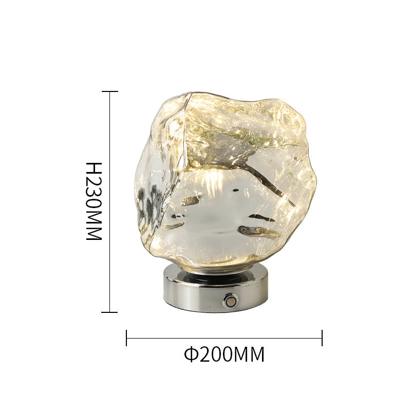 Creative Lava Stone Glass Table Lamp for Bedroom Decor