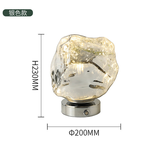 Creative Lava Stone Glass Table Lamp for Bedroom Decor