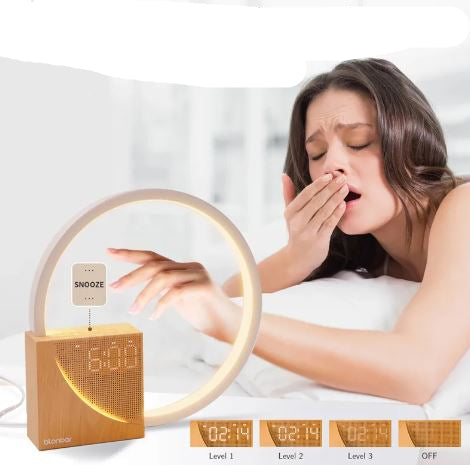 Stylish Bedside Night Light with Built-In Digital Clock