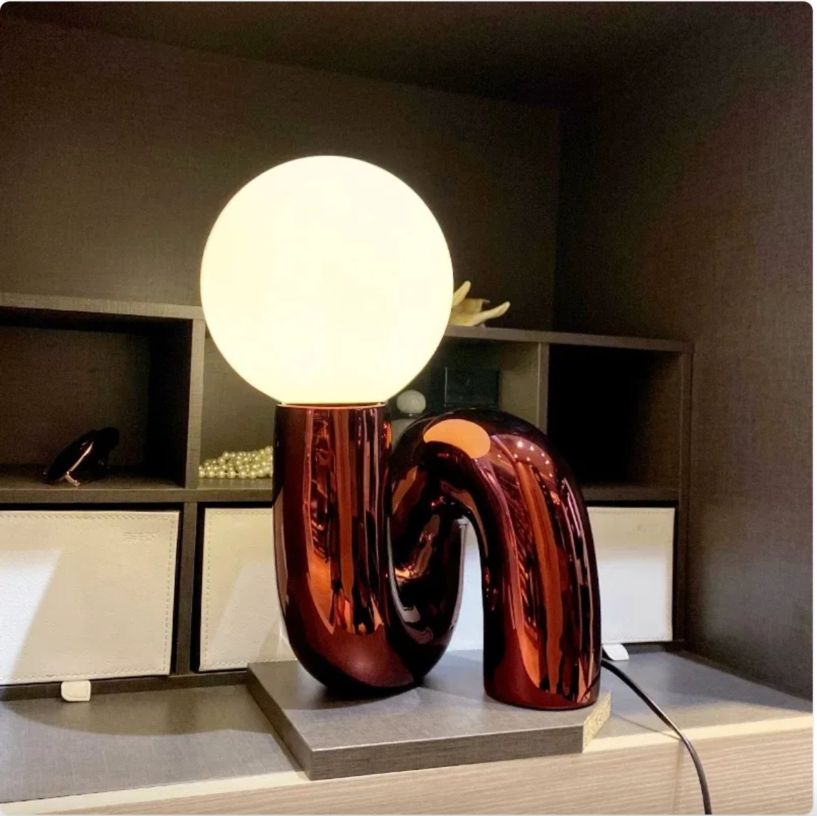 Spencer and Cole Modern Resin Table Lamp for Bedroom & Living Room Décor